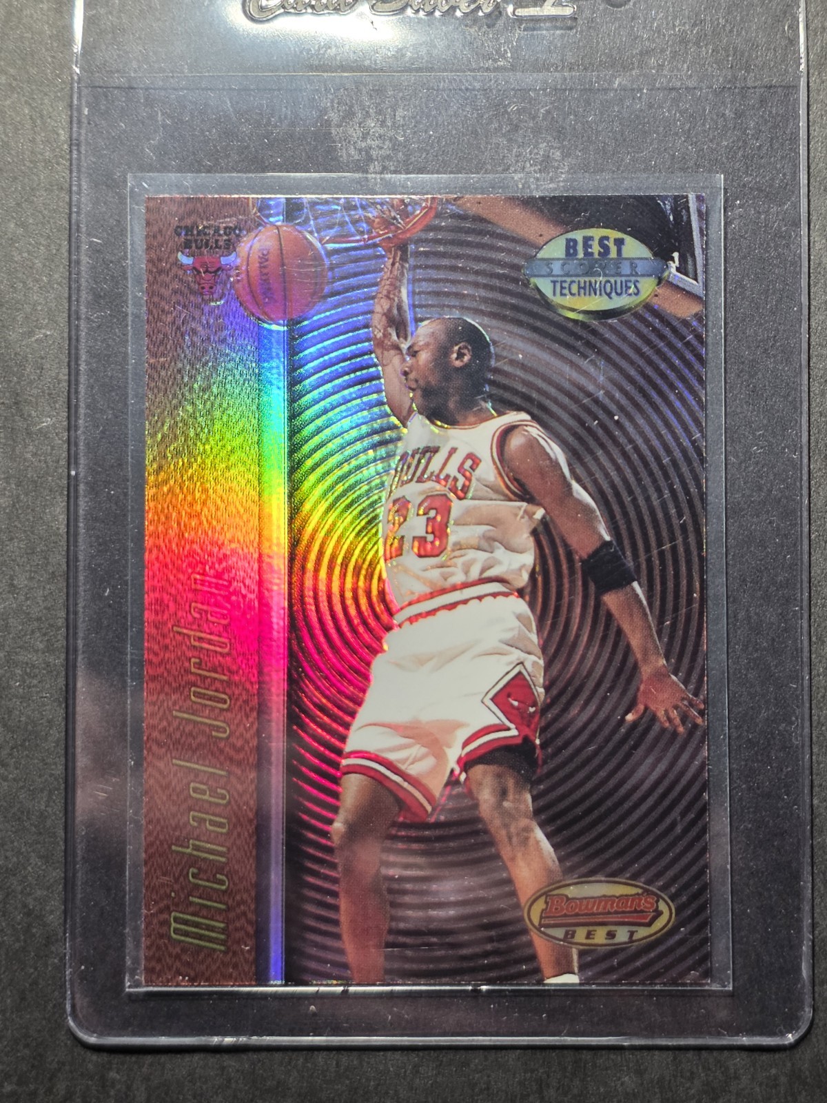 1997-98 BOWMAN'S BEST MICHAEL JORDAN TECHNIQUES REFRACTOR RARE PARALLEL #T2 📈🔥
