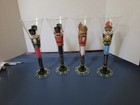 Nutcracker Champagne Flute Set 10" Glass Bling Christmas NEW! Multi-Colored — photo 3