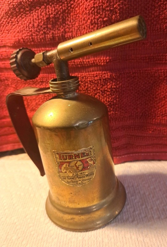 Antique Turner Brass Works Small Blow Torch Made In USA