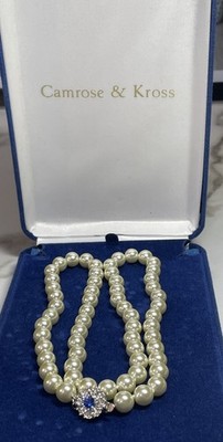 Vintage Camrose & Kross JBK Jackie Kennedy Single Strand Pearl Necklace Gar0-3