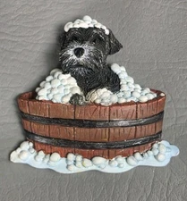 CUTE Willabee & Ward Magnet Dog W&W MBI Schnauzer In Bubble Bath