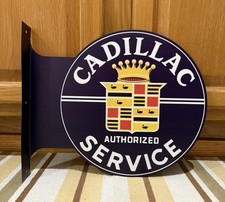 Cadillac Service Flange Sign 2 Sided Gas Garage Parts Vintage Style Wall Decor 1 Cadillac Service Flange Sign 2 Sided Gas Garage Parts Vintage Style Wall Decor 1