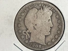 1908S 90% Silver Barber Quarter Good #23.