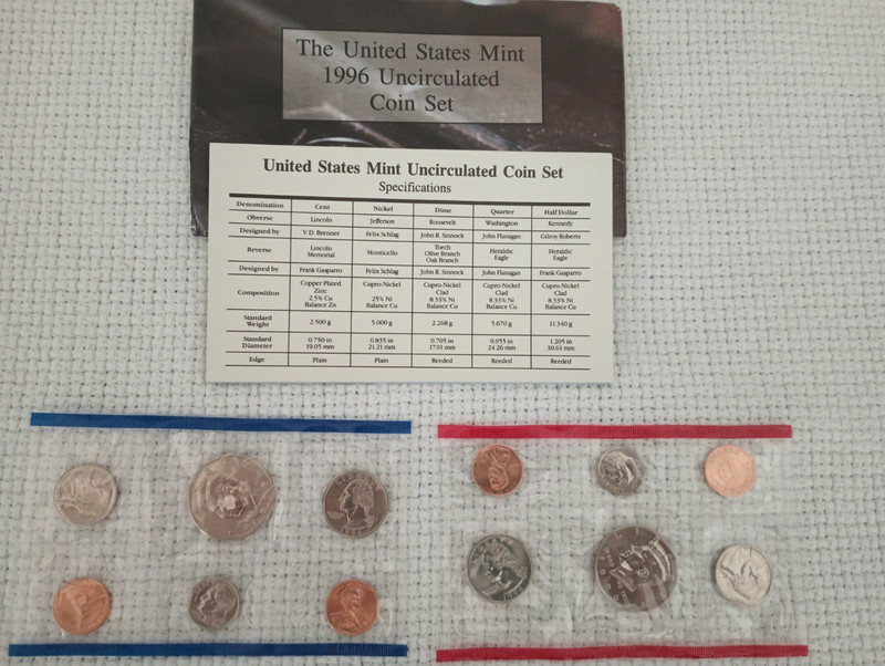 1996 Uncirculated Coin Set U.S Mint Original Government Packaging