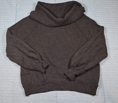 Free People Echo Beach Cowl Neck  Off Shoulder Sweater Size M Brown Cozy Slouchy