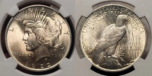 1922 P Peace Silver Dollar $1 NGC MS 64