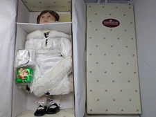 Ashton Drake Ivy Porcelain Doll White Lace Dress Fur Trim Boxed (US)