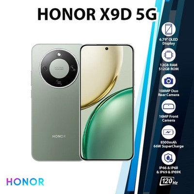 HONOR X9d 5G Android Cell Phone (12GB+512GB/GREEN/Dual SIM/Octa Core/Unlocked)