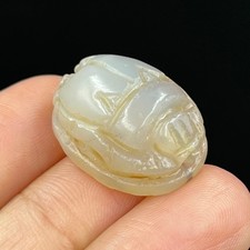 Ancient Egyptian Roman Scarab Stone Bead With Intaglio