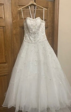 Oleg Cassini Collection David's Bridal Wedding Dress Size 8 Altered to Size 6-7