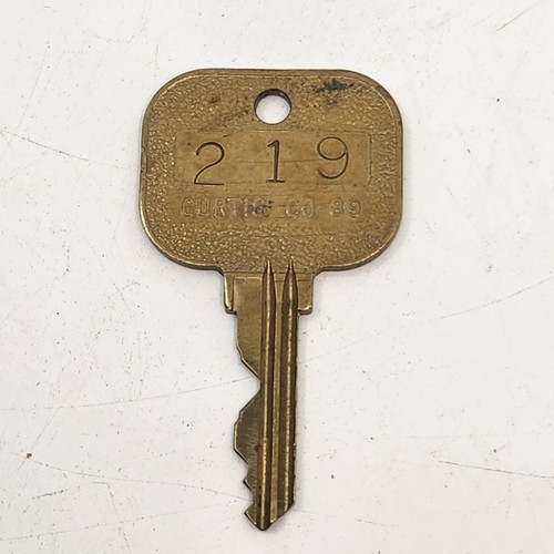 Vintage Brass Hotel Key Room #219 Elvis Slept Here Square Head Shining