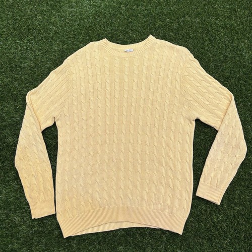 John Galt Brandy Melville Butter Yellow OS Cable Knit Sweater Preppy Coastal