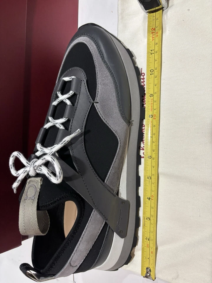 ferragamo 男式运动鞋 11 米皮革 Gancini 'Indy' 意大利制造 全新带盒 — 第 4/4 张图片