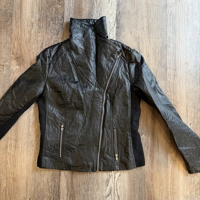 Bagatelle Faux Leather Motorcycle Jacket womens Lined Zipper Jacket Size Small
