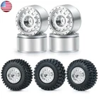 4PCS CNC 1.0 Beadlock Wheels Tires for 1/24 RC Crawler Axial SCX24 90081 AX00001