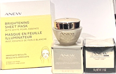Avon Anew Ultimate  Day Cream, NIGHT CREAM AND BRIGHTENING SHEET MASK 50 years +