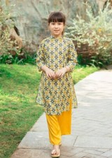 Ao Dai Kids Vietnamese Co Ba Sai Gon With Pants, Ao Dai Cach Tan For Girl