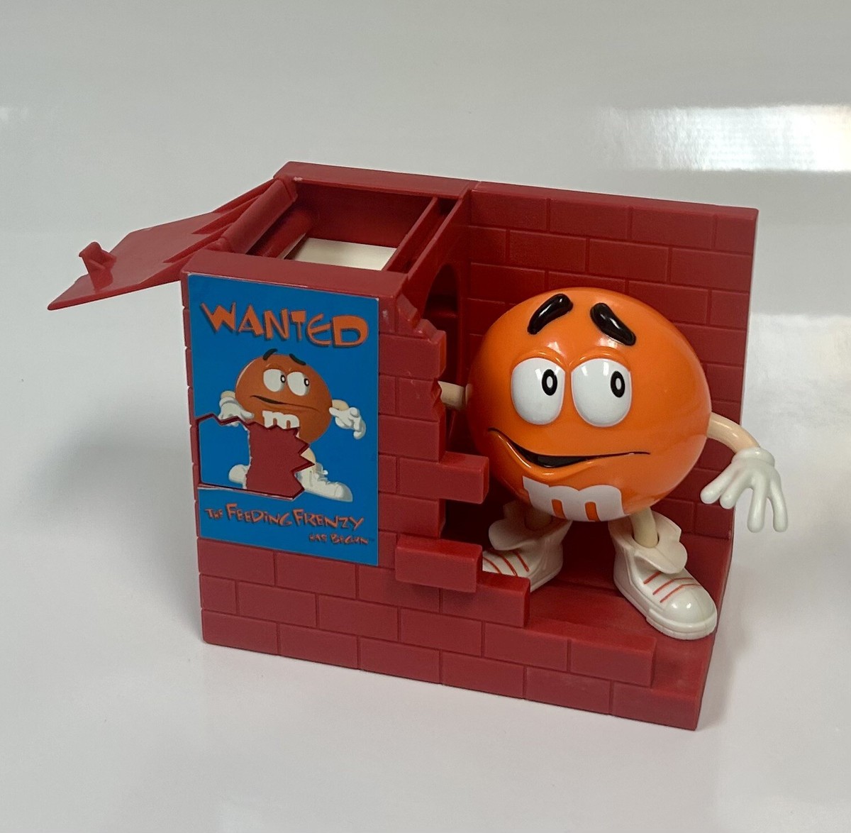 Vintage 1999 M&M Orange Candy Dispenser Wanted The Feeding Frenzy