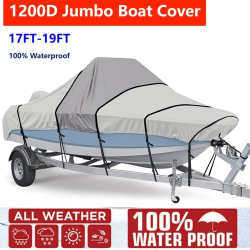 1200D 5-Layer Jon Boat Cover 16-18ft With Motor Cover | Super Waterproof (2-Layer PU