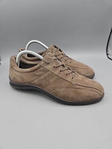 Ecco Sky Tie Oxford Flats Brown Suede Lace Up Women’s Size EU 40 US 9 9.5