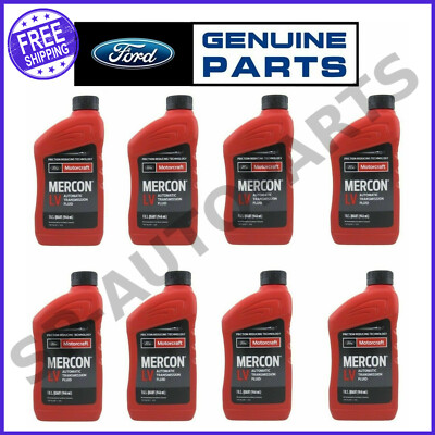 NEW Set of 8 Quarts Automatic Transmission Fluids Mercon-LV Genuine For Ford