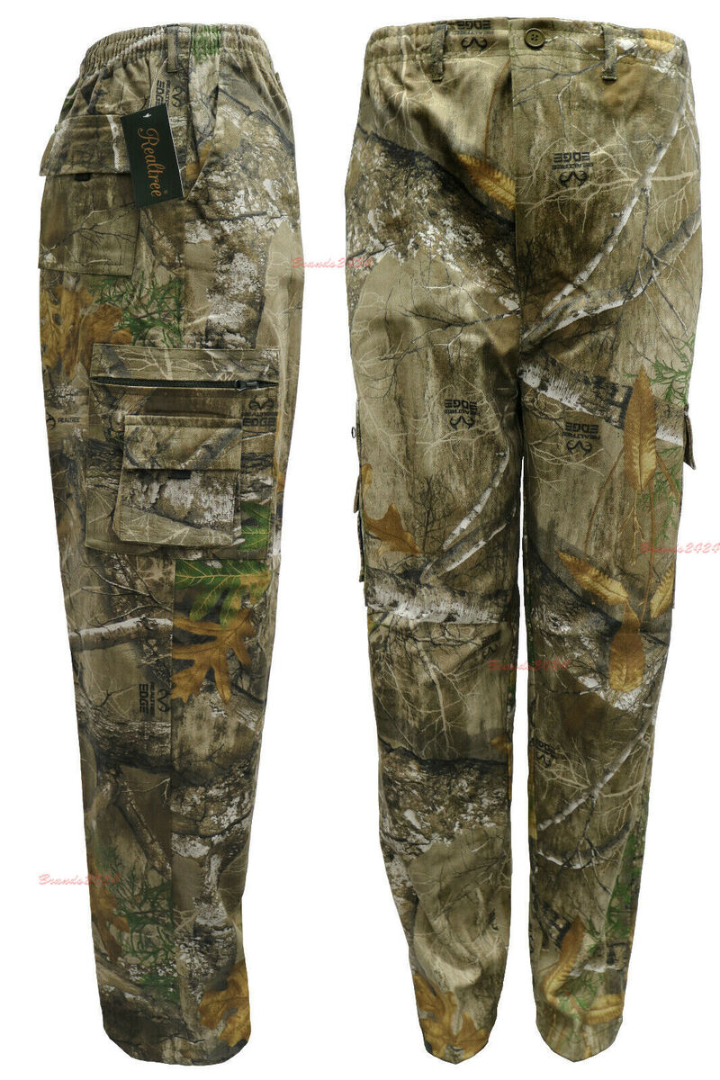 Mens Realtree Forest Camouflage Cargo Trousers Hunting Jungle Camo