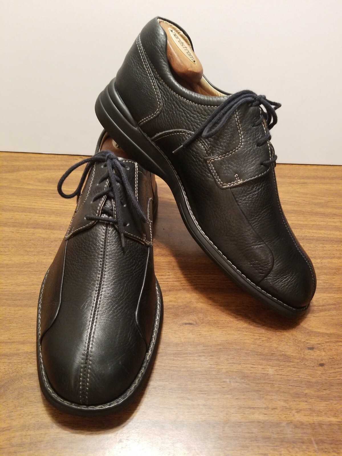 SAOLA TOMAIA IN PELLE JOHNSON & MURPHY SUOLA IN GOMMA 10 M NERO OXFORD MADE IN BRAZIL