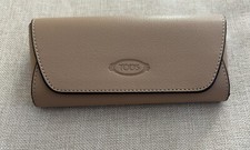 Authentic Tod's Genuine Leather Tan Sunglass Case