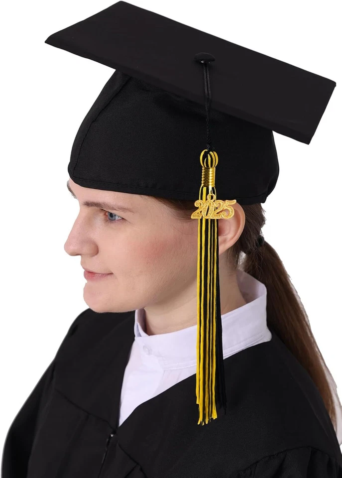 Gorra de Graduación Mate con Borla 2025 para Adultos Secundaria y Bachelor Master Foto 2 de 3