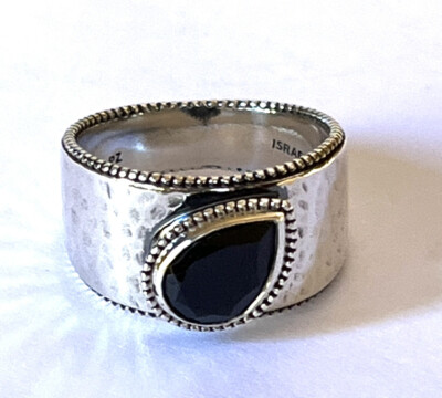 NWOT OR PAZ STERLING SILVER 925 WIDE PEAR SHAPE - Main Image