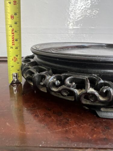 Antique Chinese Hand Carved Rosewood Stand Vase Display Base 老红木座 - Picture 14 of 16