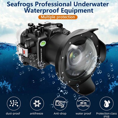 Seafrogs Unterwasser-Tauchgehäuse + WA005F Kuppelanschluss für Sony FX3 ILME-FX3