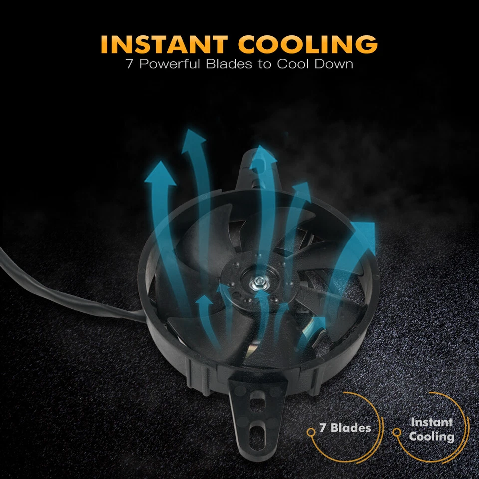 Motorcycle 12 Volt Radiator Thermal Cooling Fan For Honda CR250 CRF250R CRF450R - Image 3 of 4