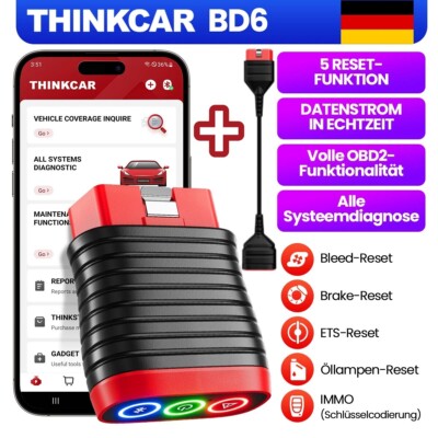 THINKCAR BD6 KFZ OBD2 Diagnosegerät Bluetooth Alle System 5 Reset Auto Scanner +