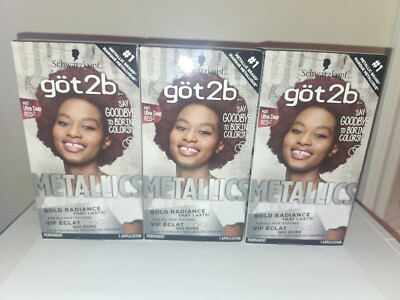 *3* Got2b Metallic Bold Radiance M65 Ulta Deep Red 