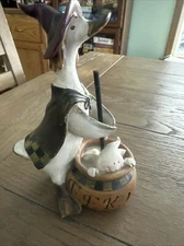 Rare Tii Collections Whimsical Halloween Duck Folk Witch Hat Cauldron Ghost Bone