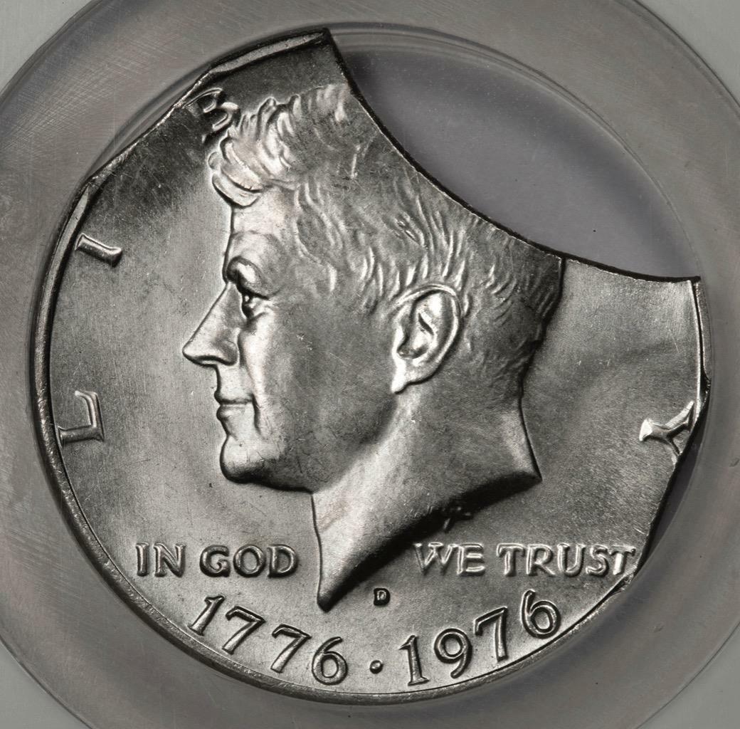 1976 NGC MS64 Triple 22% Clips Bicentennial Half Dollar Mint Error