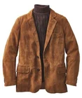 Men's Original Suede Leather Blazer Soft Jacket Two Button Brown Premium Coat