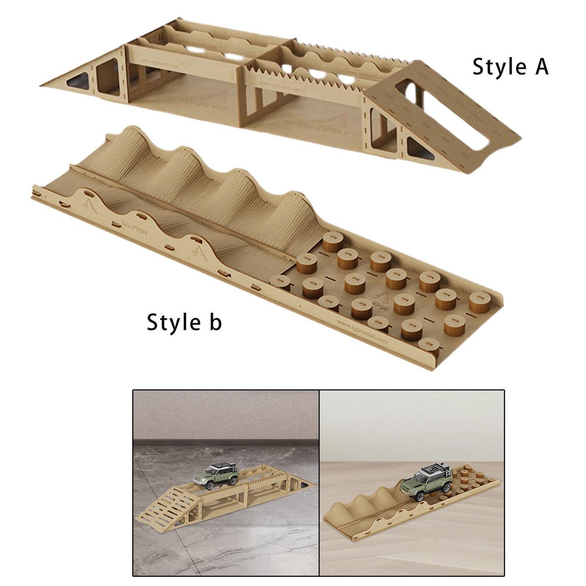 ChiuTiaro Wooden RC Crawler Bridge Obstacle - For 1/18 & 1/24 Scale Cars, Style A - View #6
