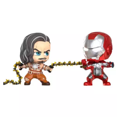 Highly Collectible Iron Man 2 Whiplash and Iron Man Mark V Designed Cosbaby Set
