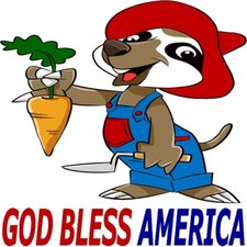 30 Custom God Bless America Sloth Farmer Personalized Address Labels