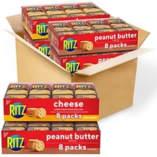 RITZ Peanut Butter Sandwich Cracker Snacks and  Assorted Flavor Names , Sizes 
