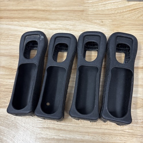4 Black OEM Official Nintendo Wii Remote Silicone Gel Cover Grip Sleeve RVL-022