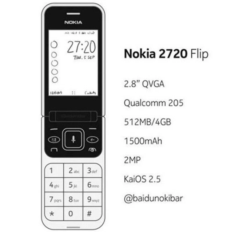 Original Nokia 2720 Flip (2019) 4G LTE WiFi Dual SIM KaiOS Unlocked Smartphone - Image 3 of 4