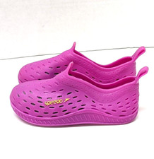 Speedo Water Shoes Pink Slip On Jellies Lightweight Pull Tab Kids US Size 5/6