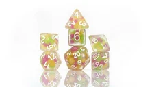 MELON BALL GLOWWORM Polyhedral Dice Set Glow-In-The-Dark Sirius Dice SDZ000606