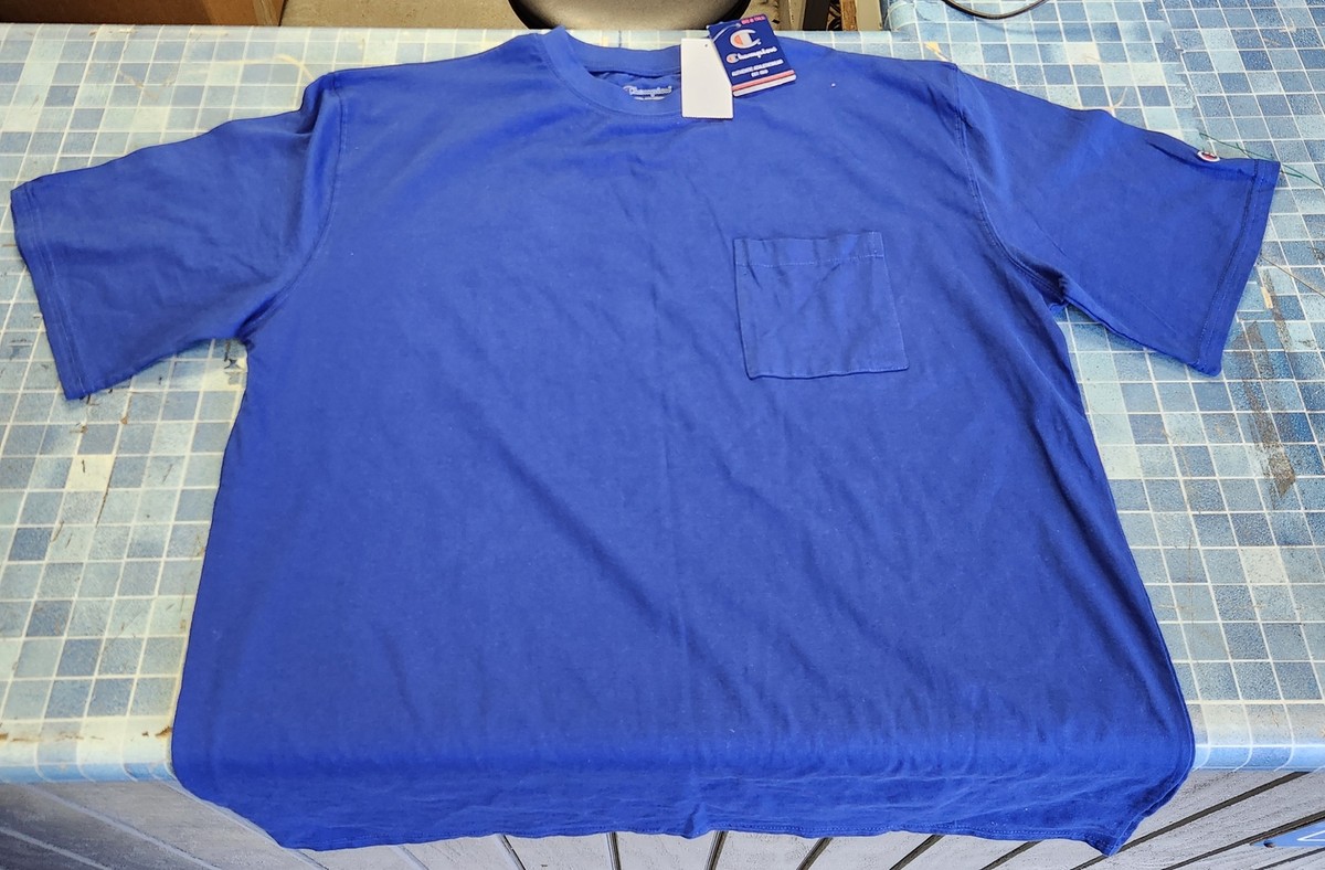 Champion Athleticwear Big and Tall Mens XLT T-Shirt w/ Pocket Blue