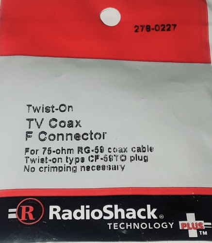 Twist-On TV Coax F Connector #278-0227 By RadioShack - Picture 2 of 4