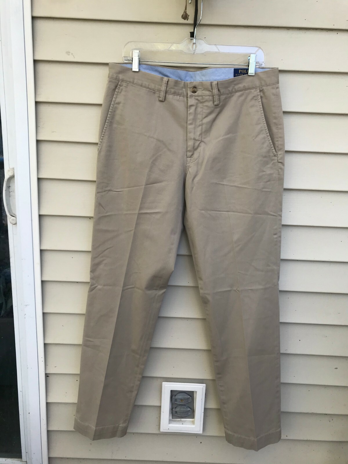 MENS polo ralph lauren stretch straight fit beige size 32x32
