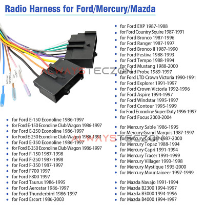 Forcarmedia Ford Car Stereo Wiring Harness – Fits Ford 2000, 3000, 4000, 5000, 6000 Series